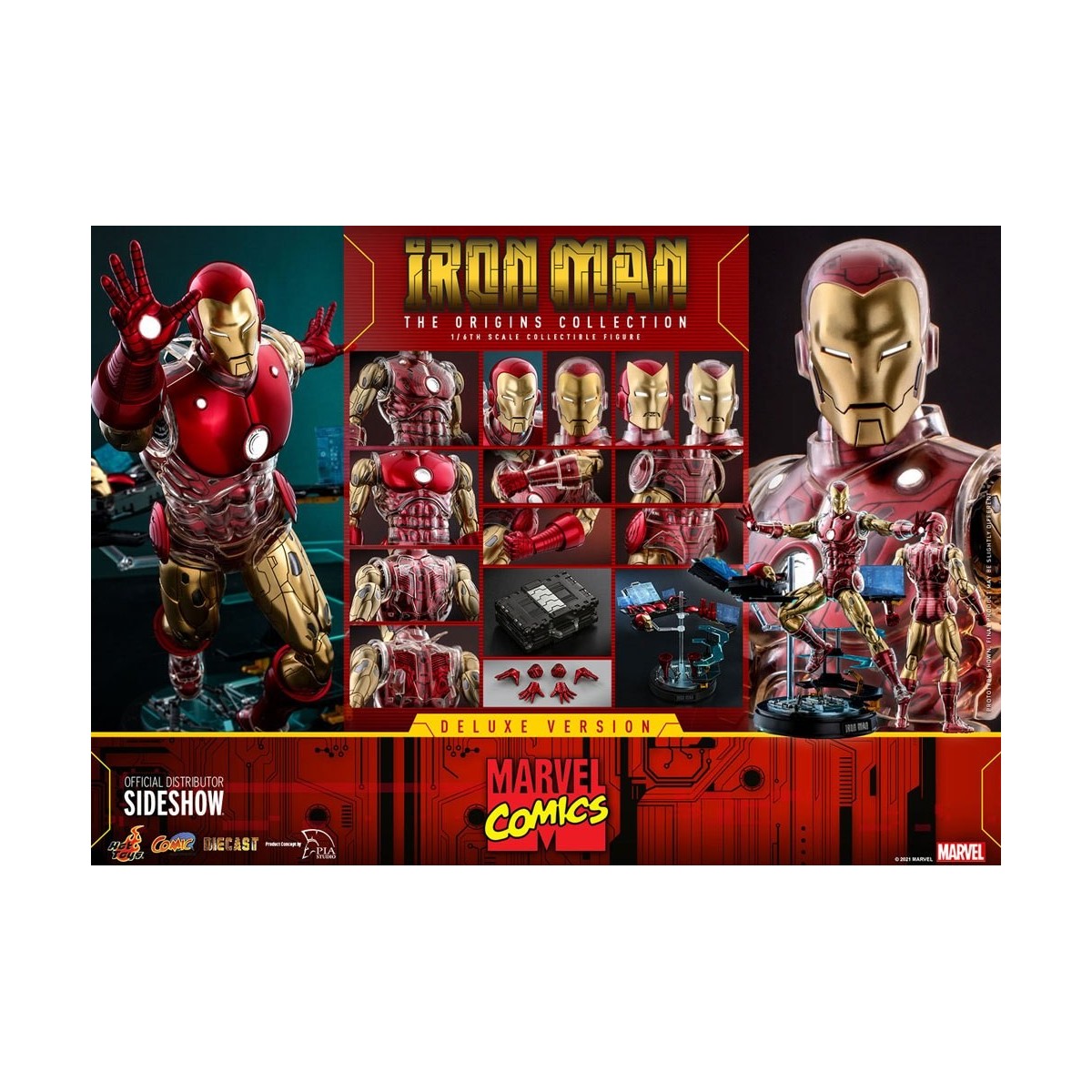 Hot toys - Iron Man Deluxe Version - Marvel The Origins Collection Comic Masterpiece figura 1/6