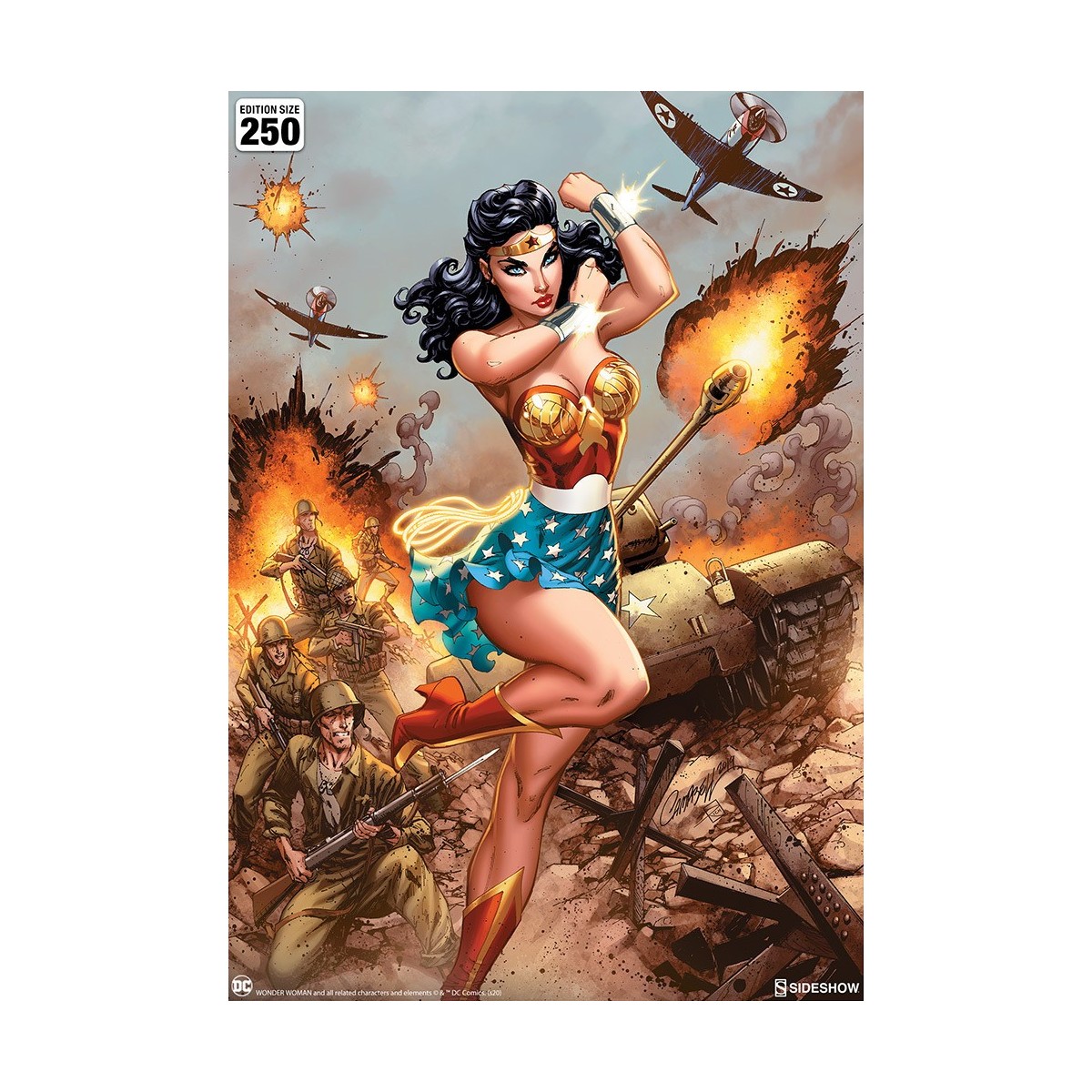 Stampa DC Comics - Stampa artistica Wonder Woman WWII - J Scott Campbell 46 x 61 cm - senza cornice