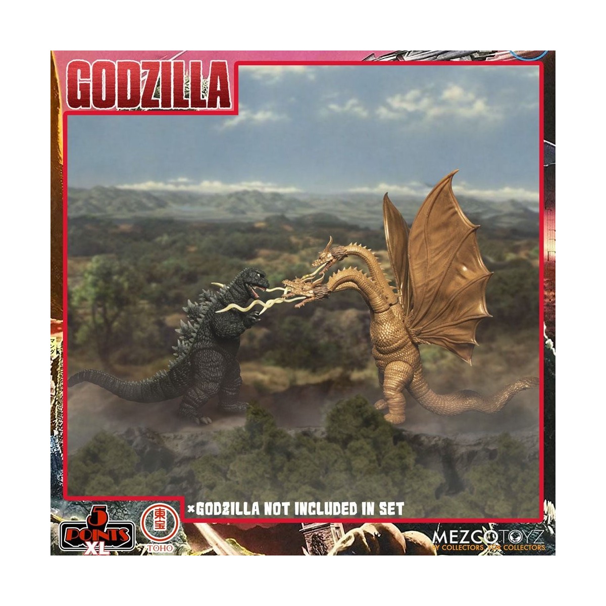 Mezco 5 Points XL Deluxe Box Set Round 2 - Godzilla: The Invaders Attack