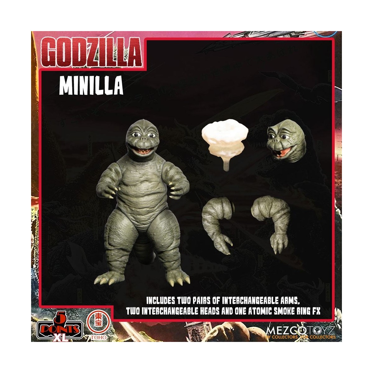 Mezco 5 Points XL Deluxe Box Set Round 2 - Godzilla: The Invaders Attack