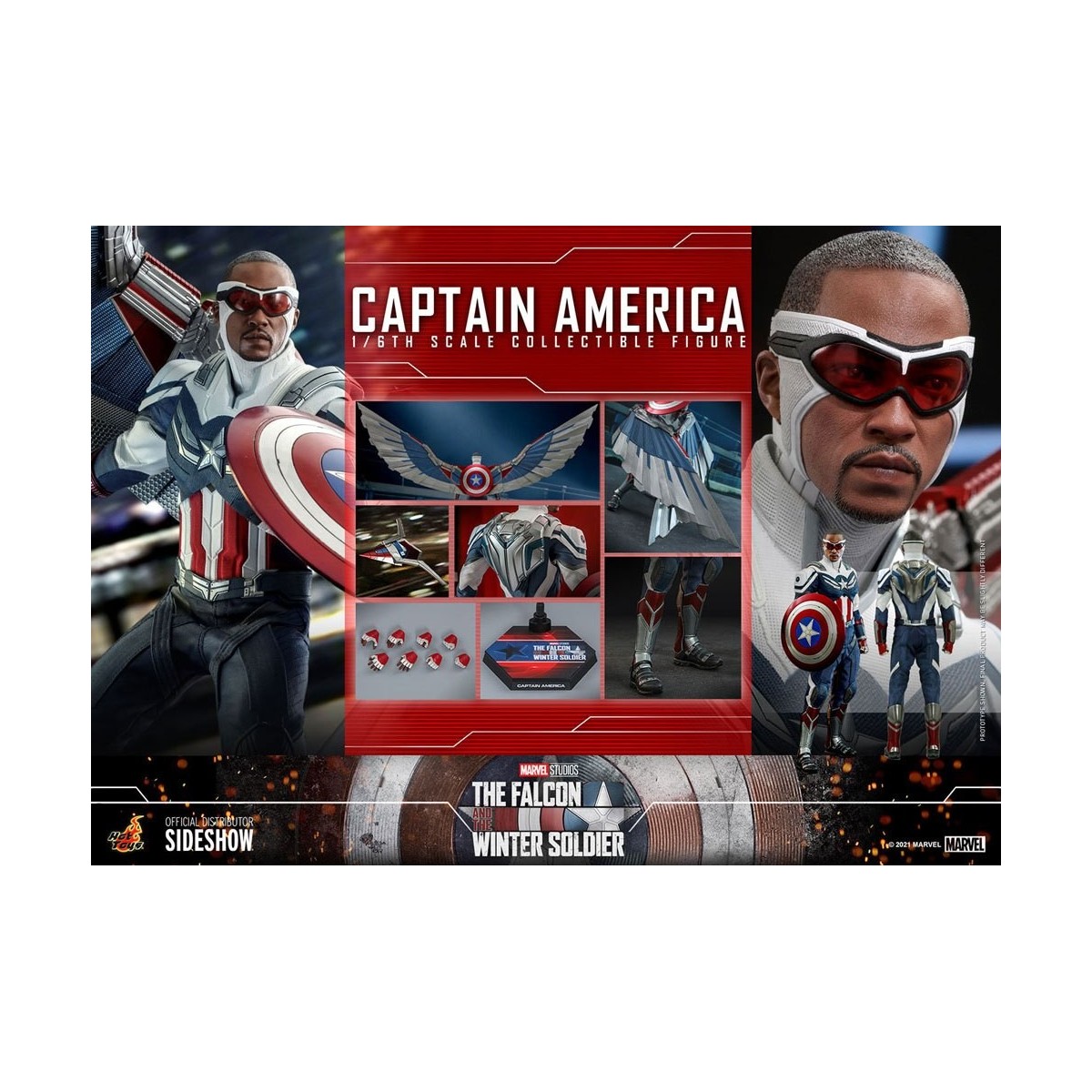 Hot Toys Marvel - Capitan America 1/6 - Il Falcone e il Soldato d'Inverno