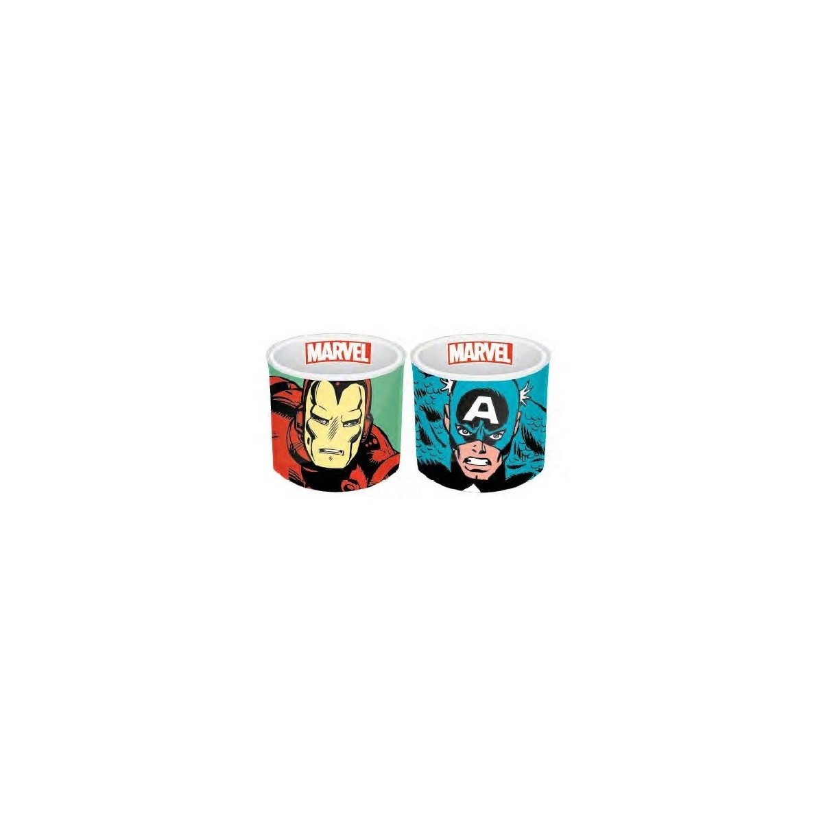 Marvel Comics - Set di 2 portauova in ceramica Iron Man & Captain America