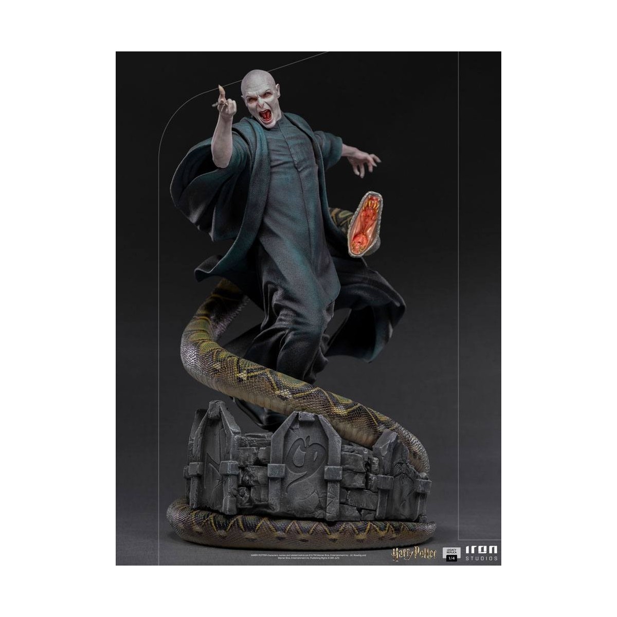 Iron Studios - Statua Replica Legacy 1/4 Voldemort & Nagini - Harry Potter