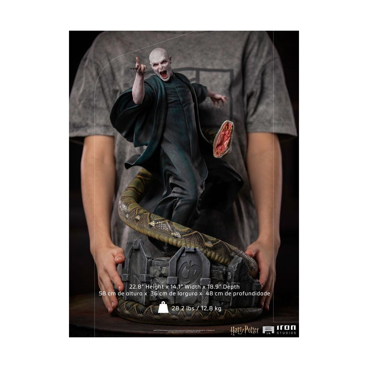 Iron Studios - Statua Replica Legacy 1/4 Voldemort & Nagini - Harry Potter