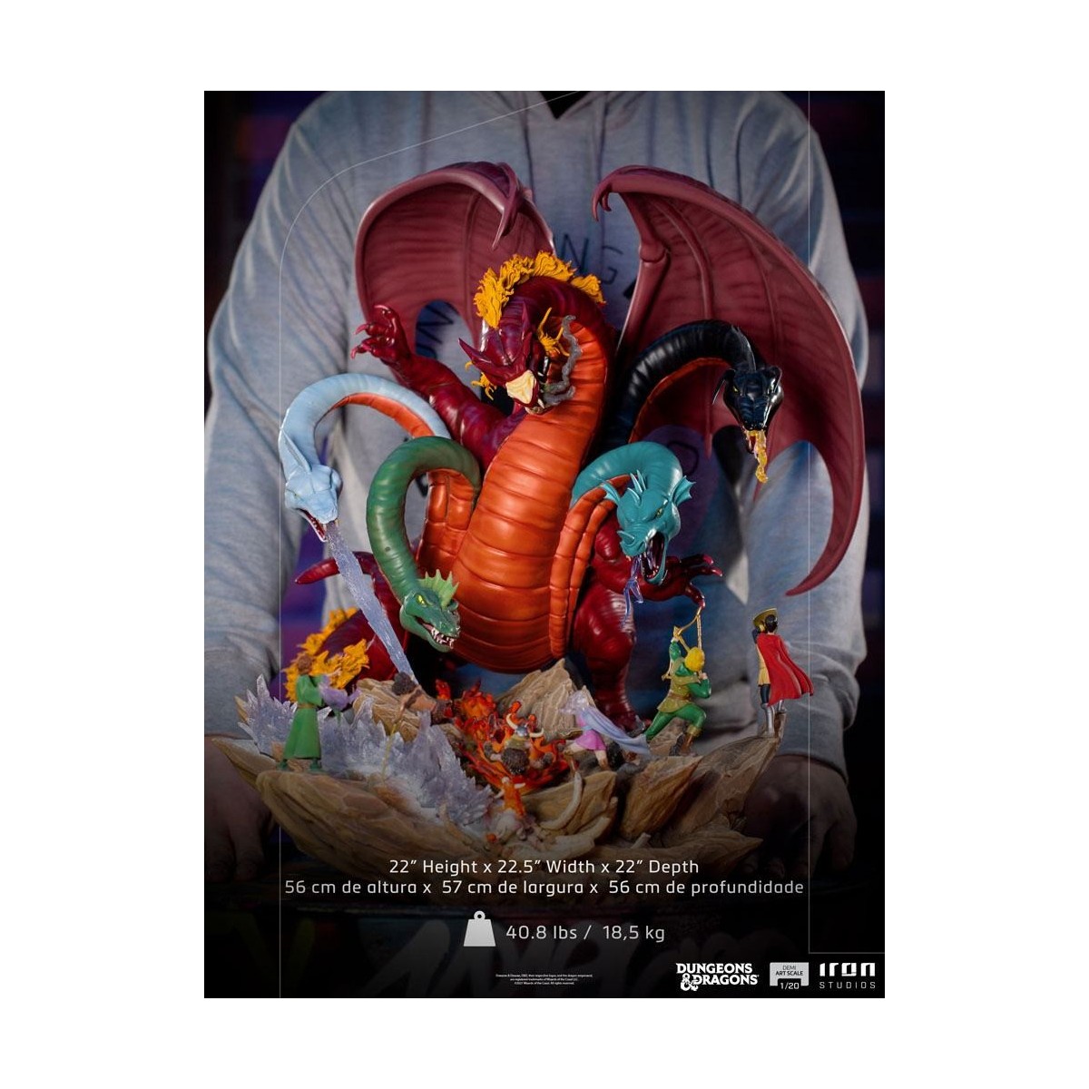 Iron Studios Dungeons & Dragons - Statuetta da battaglia di Tiamat in scala 1/20 Half Art