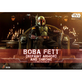 Hot Toys Star Wars The Mandalorian - Boba Fett (ridipingere l'armatura) e il trono 1/6 Movie Masterpiece