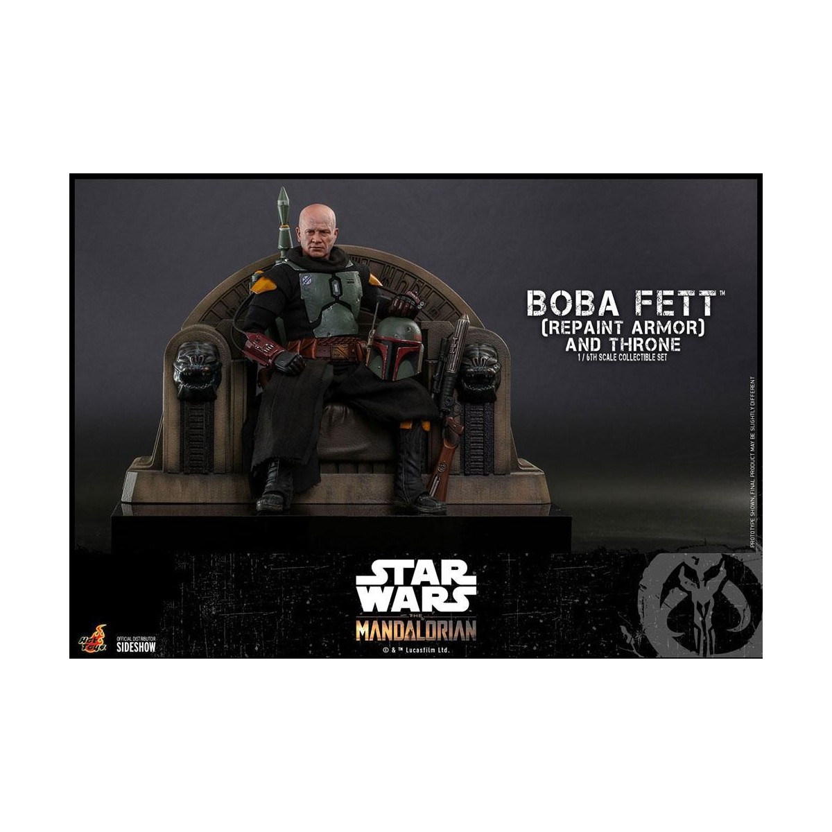 Hot Toys Star Wars The Mandalorian - Boba Fett (ridipingere l'armatura) e il trono 1/6 Movie Masterpiece
