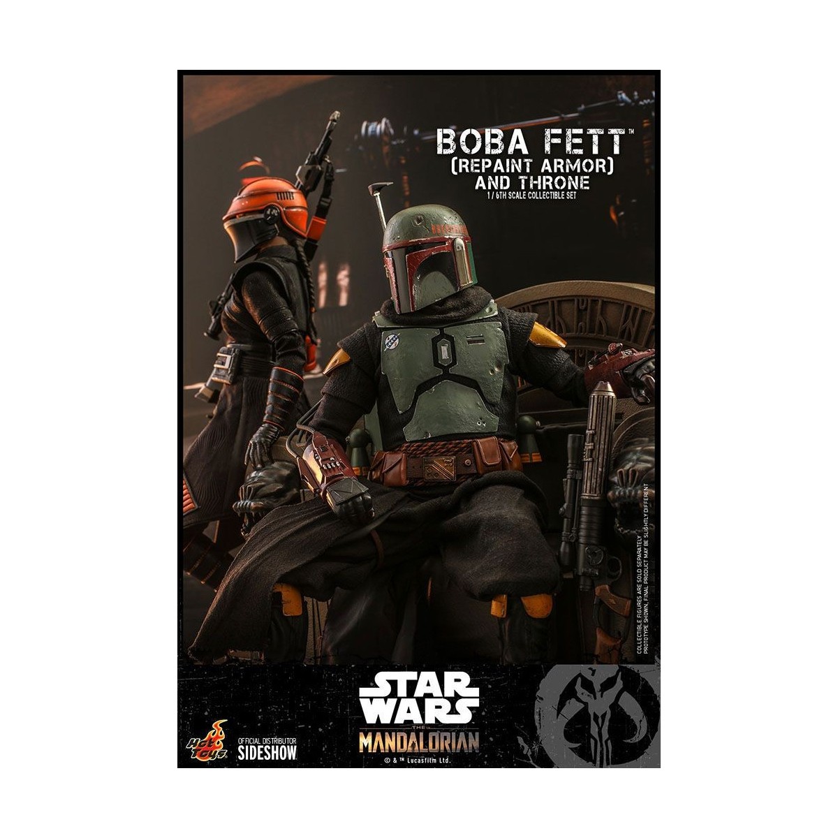 Hot Toys Star Wars The Mandalorian - Boba Fett (ridipingere l'armatura) e il trono 1/6 Movie Masterpiece