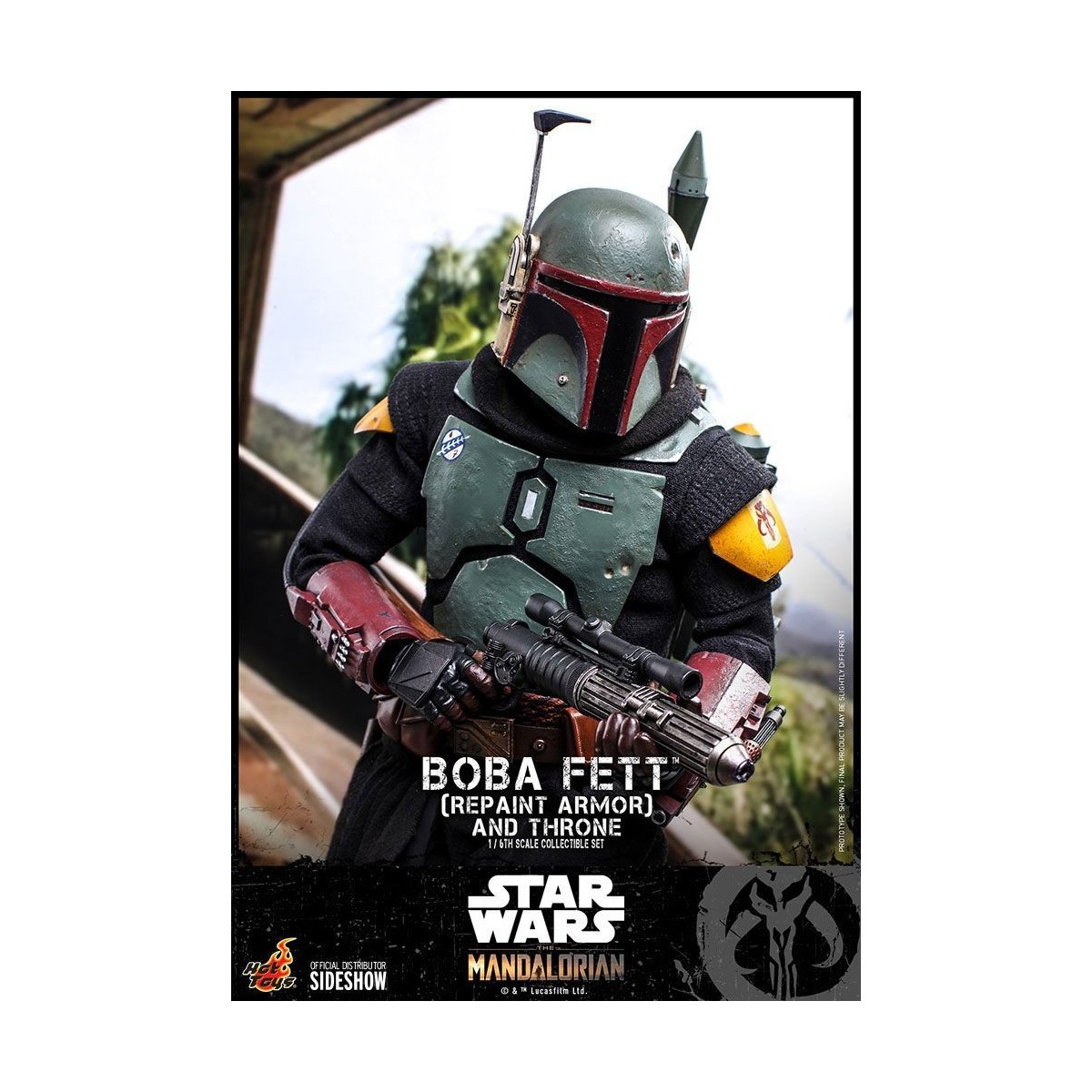 Hot Toys Star Wars The Mandalorian - Boba Fett (ridipingere l'armatura) e il trono 1/6 Movie Masterpiece