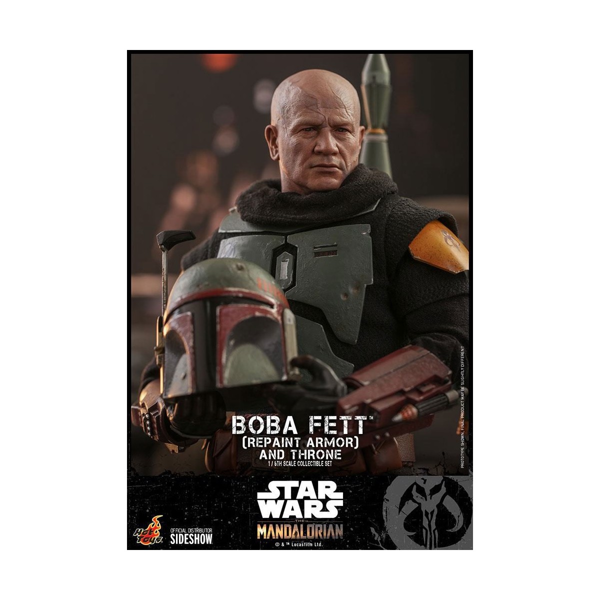 Hot Toys Star Wars The Mandalorian - Boba Fett (ridipingere l'armatura) e il trono 1/6 Movie Masterpiece