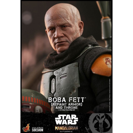 Hot Toys Star Wars The Mandalorian - Boba Fett (ridipingere l'armatura) e il trono 1/6 Movie Masterpiece