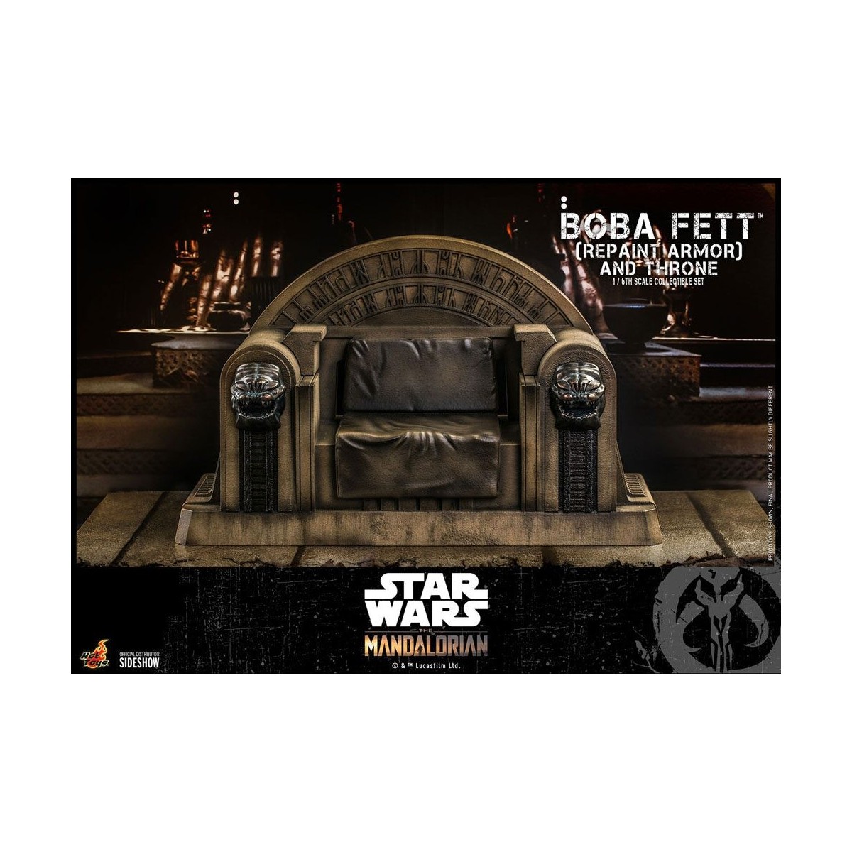 Hot Toys Star Wars The Mandalorian - Boba Fett (ridipingere l'armatura) e il trono 1/6 Movie Masterpiece