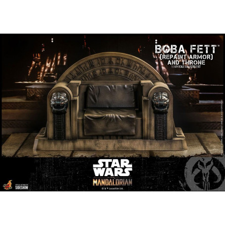 Hot Toys Star Wars The Mandalorian - Boba Fett (ridipingere l'armatura) e il trono 1/6 Movie Masterpiece