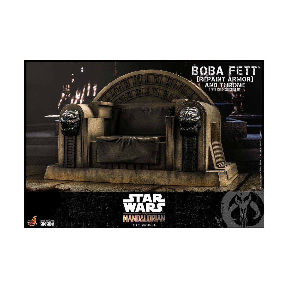 Hot Toys Star Wars The Mandalorian - Boba Fett (ridipingere l'armatura) e il trono 1/6 Movie Masterpiece