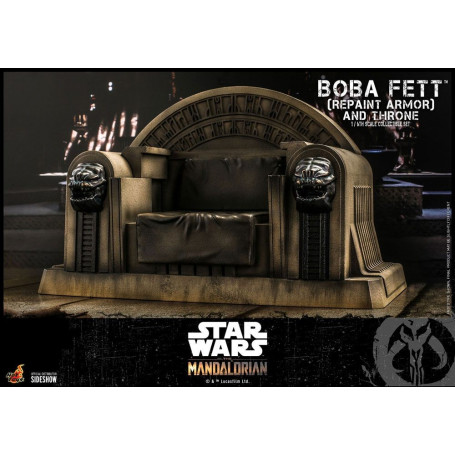 Hot Toys Star Wars The Mandalorian - Boba Fett (ridipingere l'armatura) e il trono 1/6 Movie Masterpiece