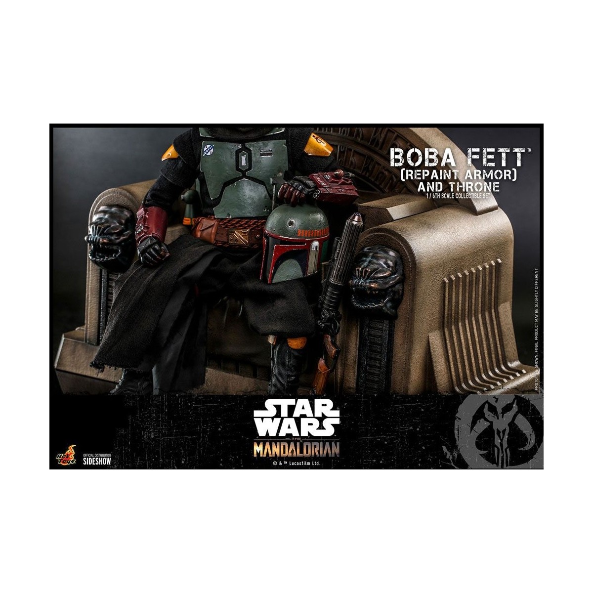 Hot Toys Star Wars The Mandalorian - Boba Fett (ridipingere l'armatura) e il trono 1/6 Movie Masterpiece