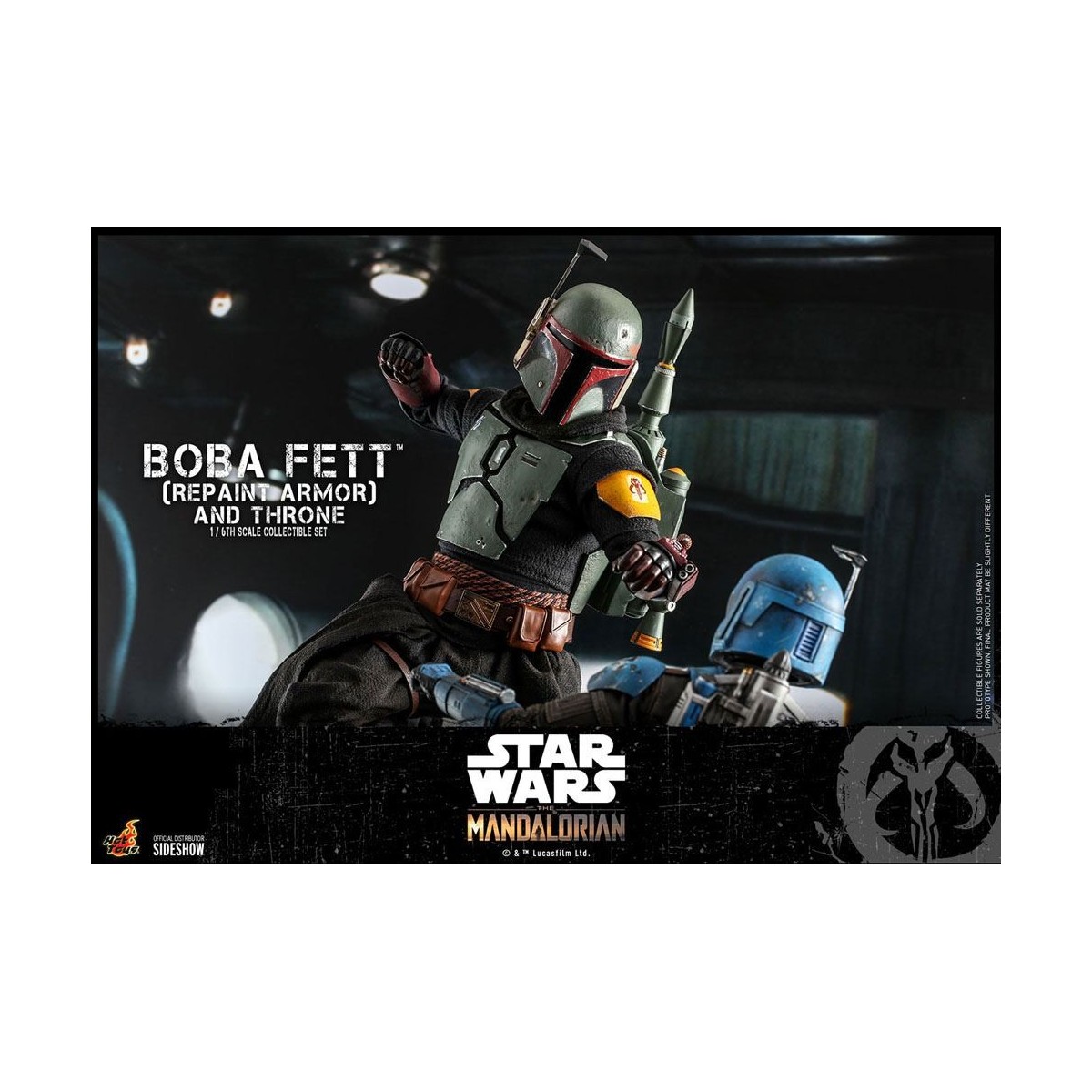 Hot Toys Star Wars The Mandalorian - Boba Fett (ridipingere l'armatura) e il trono 1/6 Movie Masterpiece