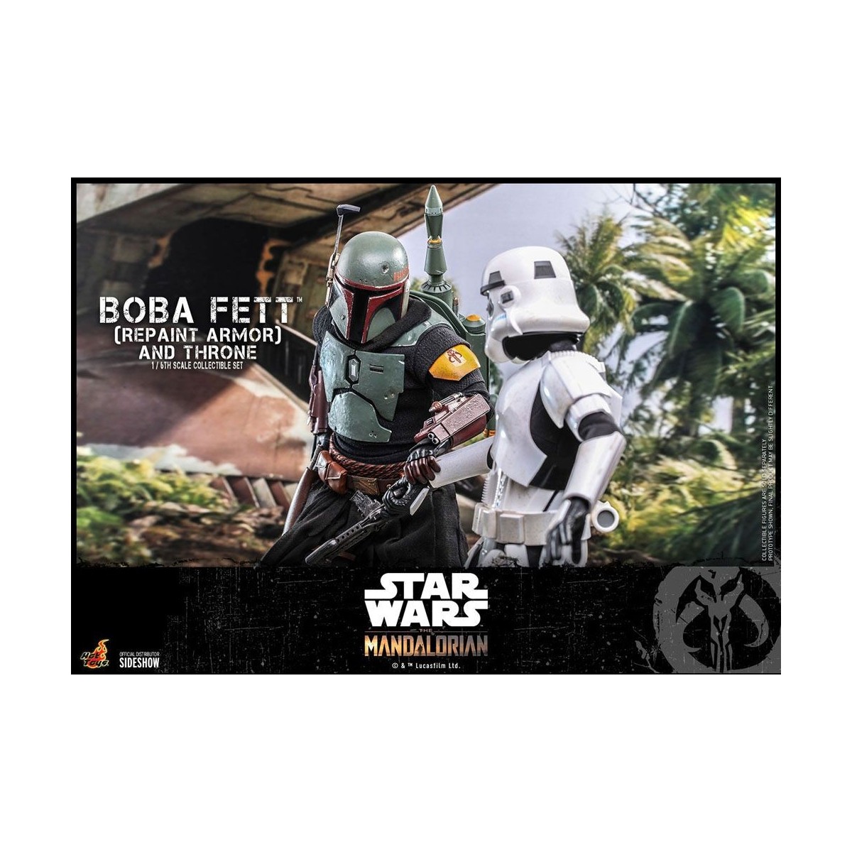Hot Toys Star Wars The Mandalorian - Boba Fett (ridipingere l'armatura) e il trono 1/6 Movie Masterpiece