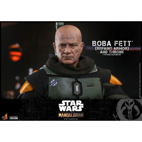 Hot Toys Star Wars The Mandalorian - Boba Fett (ridipingere l'armatura) e il trono 1/6 Movie Masterpiece