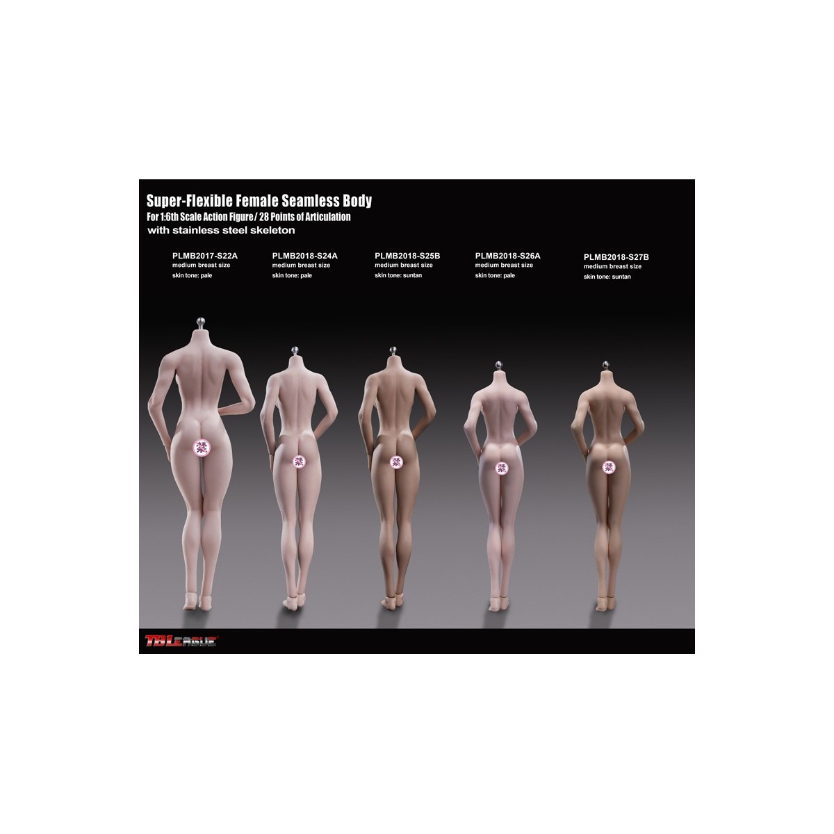 Phicen - TBLeague 1/6 Scale Female Super-Flexible Seamless Body - Medium Tan Body