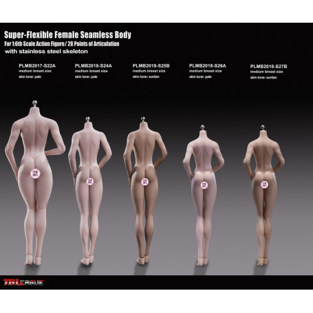 Phicen - TBLeague 1/6 Scale Female Super-Flexible Seamless Body - Small Pale Medium Cups