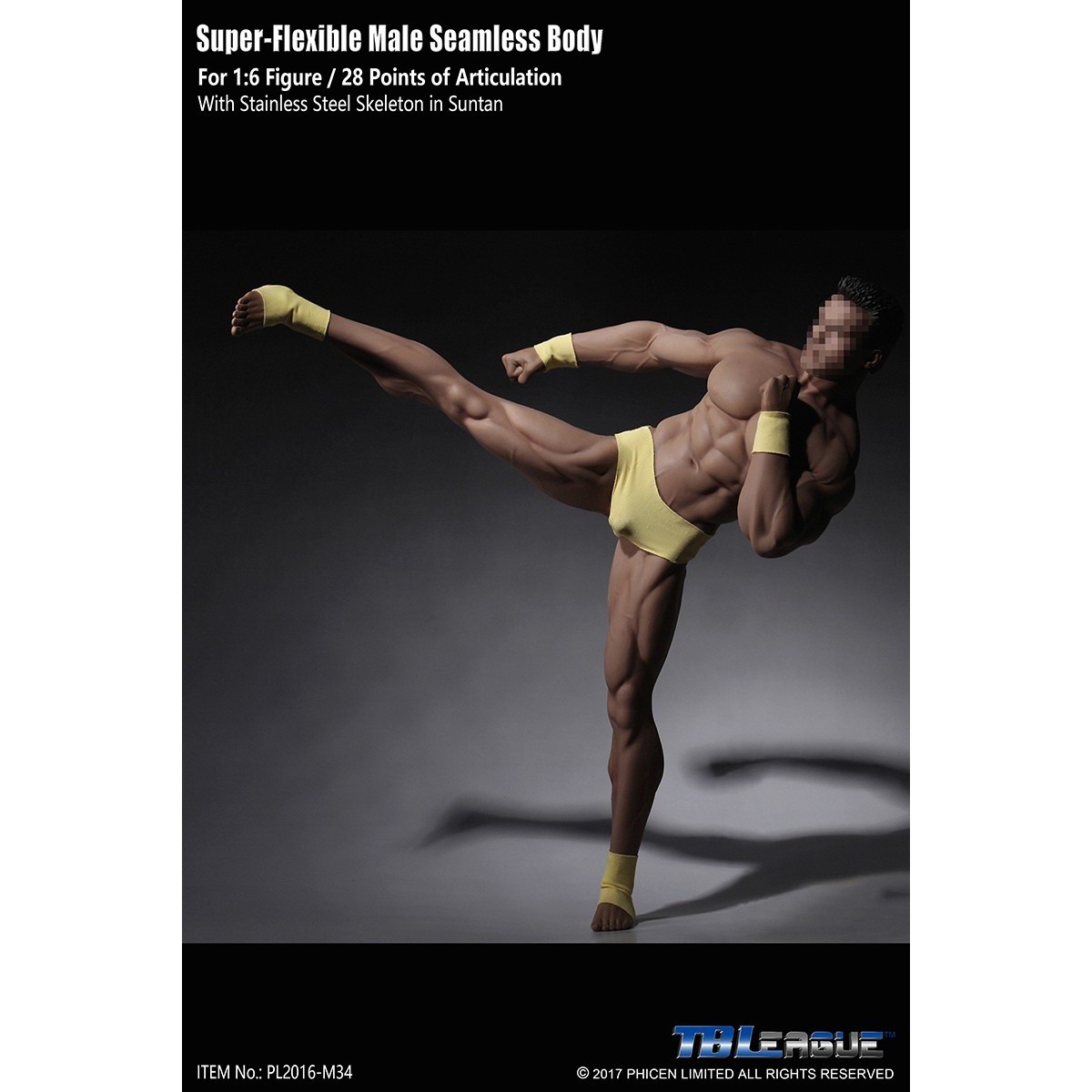 Phicen - TBLeague 1/6th Scale Super-Flexible Male Seamless Body - Very Tanned Body