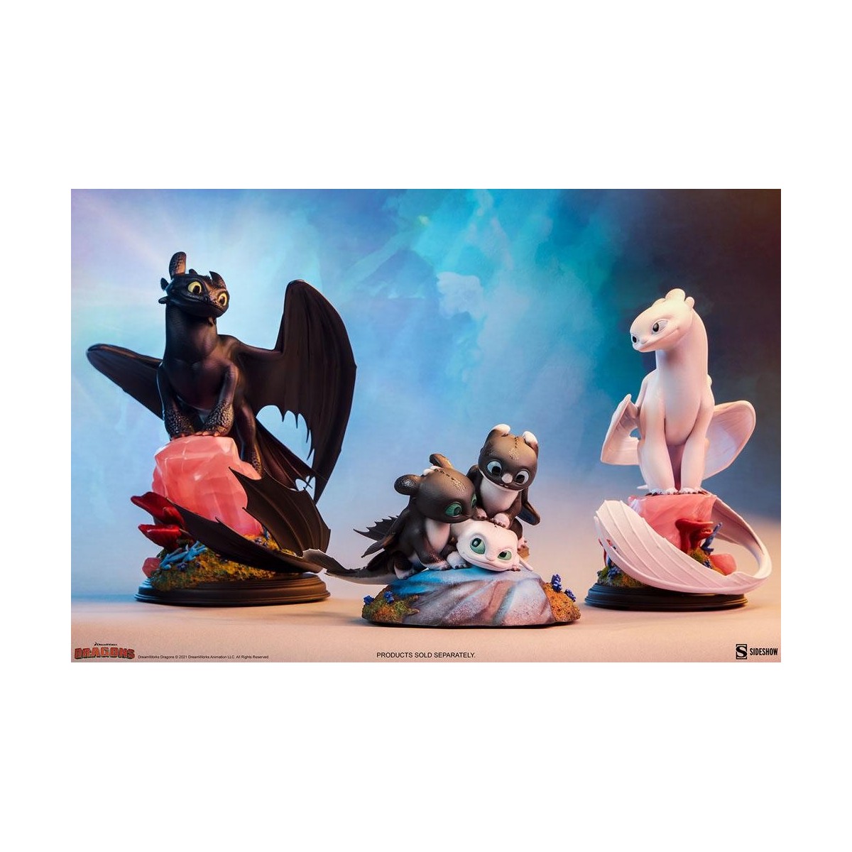 Statuetta Sideshow Dragons 3 Arrow, Pirouette e Vifagile - Il mondo nascosto