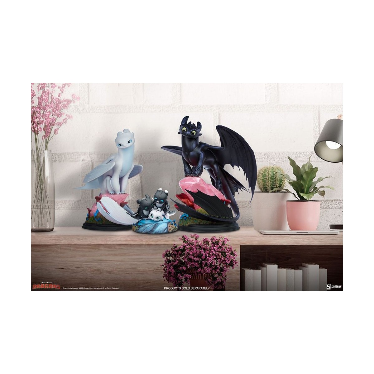 Statuetta Sideshow Dragons 3 Arrow, Pirouette e Vifagile - Il mondo nascosto