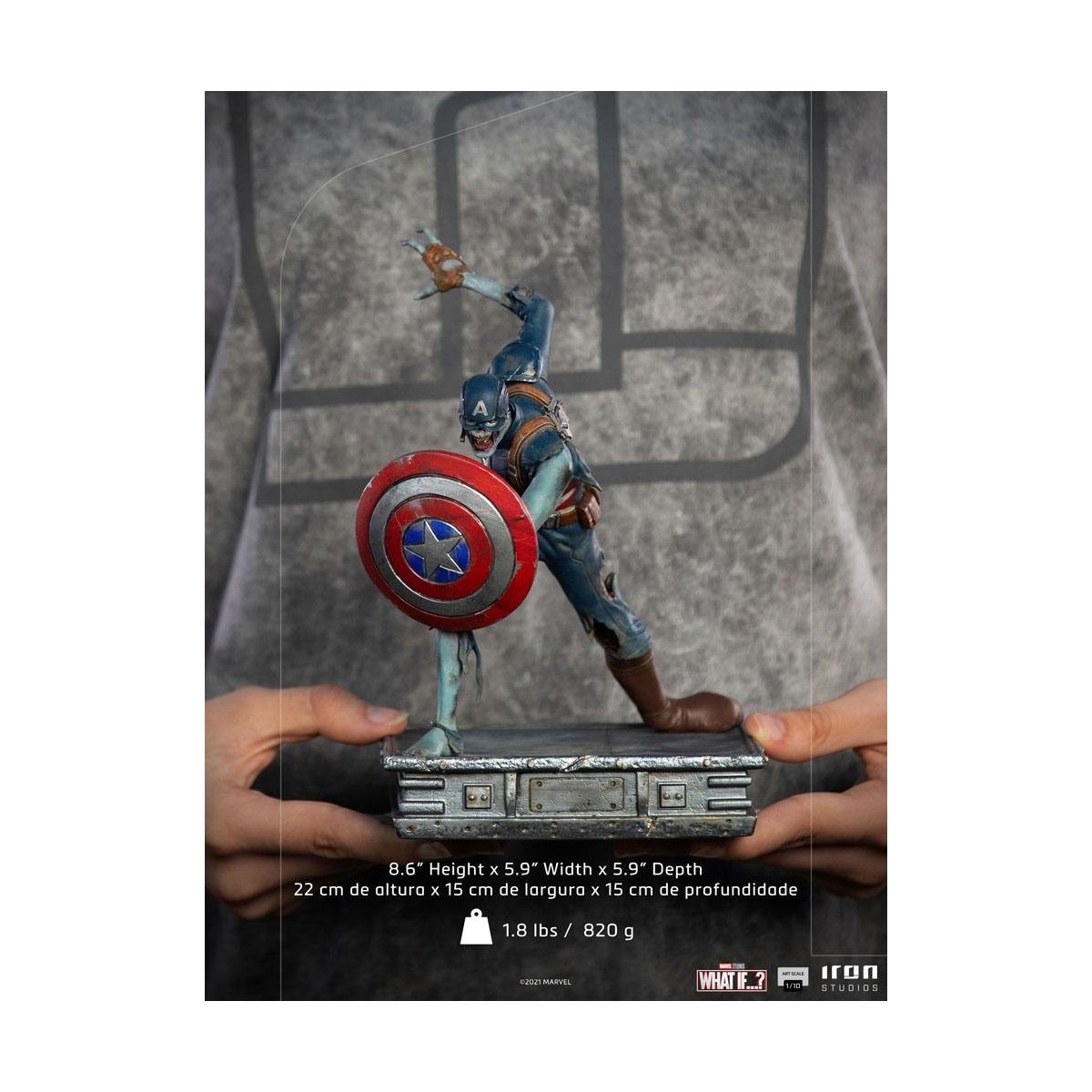 Iron Studios Marvel - What If...? Statuetta di Capitan America Zombie 1/10 Art Scale