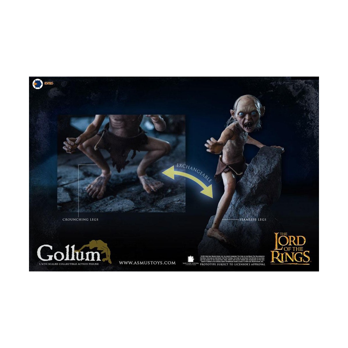 Asmus Toys - Il Signore degli Anelli 1/6 Gollum figura - LOTR