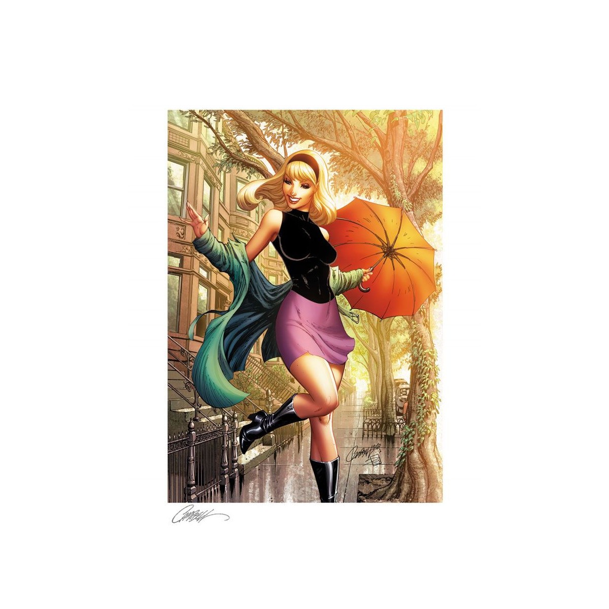 Stampa Marvel - Stampa d'arte Gwen Stacy 1 Estate di J.Scott Campbell - 46 x 61 cm - senza cornice