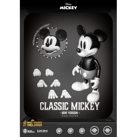 Figurina Disney Classic Beast Kingdom - Mickey Classic B&W Version - Dynamic Action Heroes 1/9