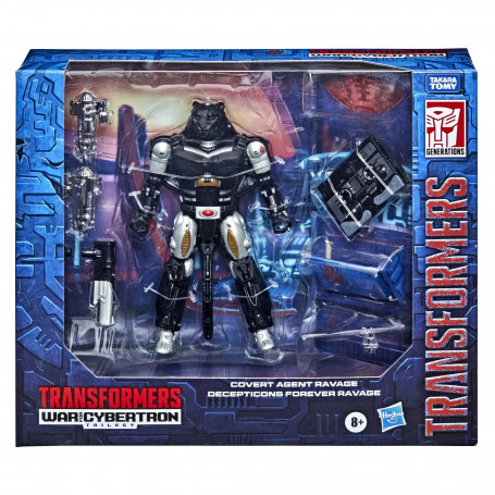 Hasbro - Transformers Generations - Deluxe Covert Agent Ravage e Micromaster Decepticons Forever Ravage - War for Cybertron