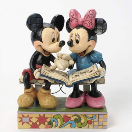 Enesco Disney Traditions - Mickey & Minnie che sfogliano un libro