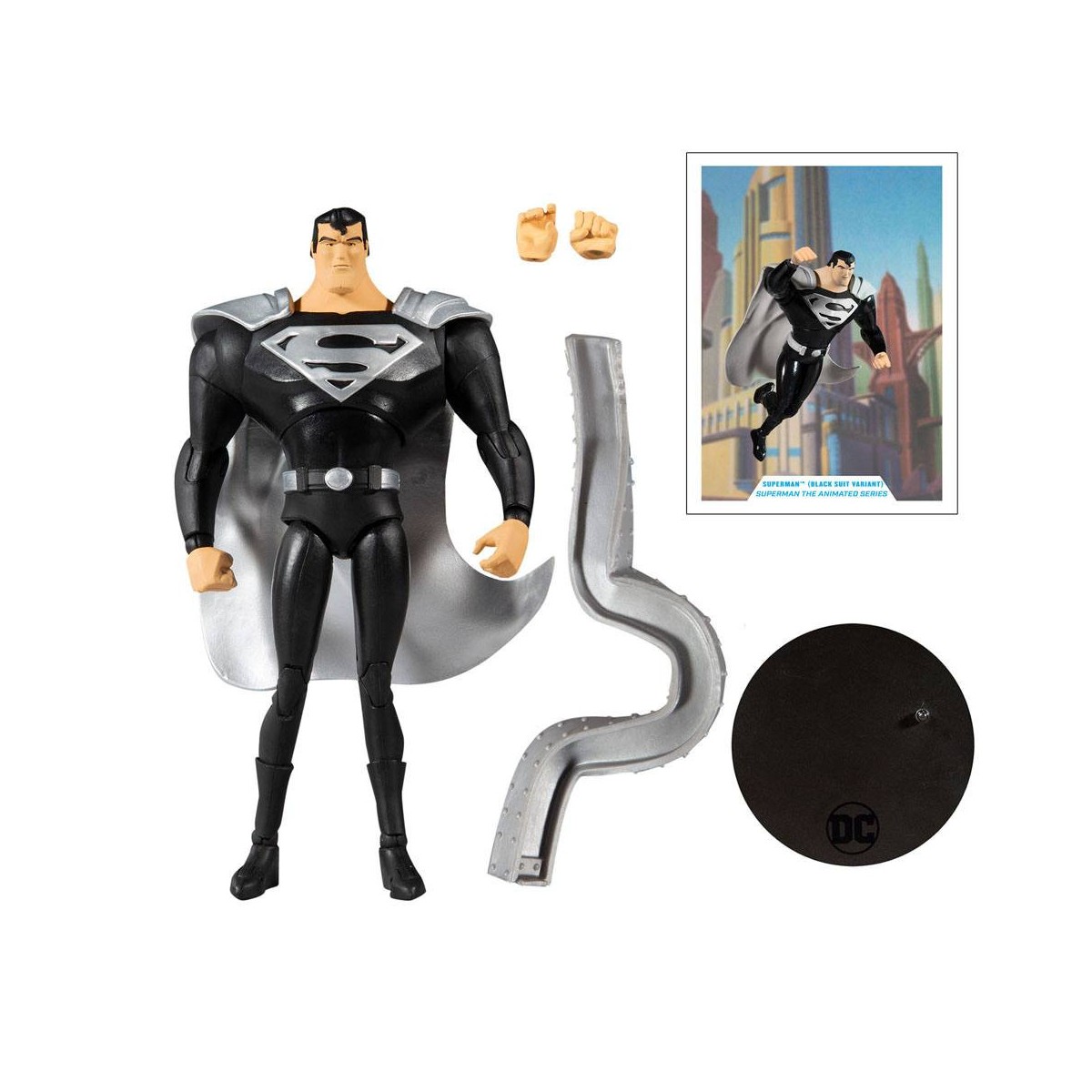 Mc Farlane DC Multiverse - Superman Black Suit Variant - Superman: The Animated Series 1/12