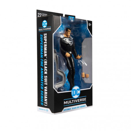 Mc Farlane DC Multiverse - Superman Black Suit Variant - Superman: The Animated Series 1/12