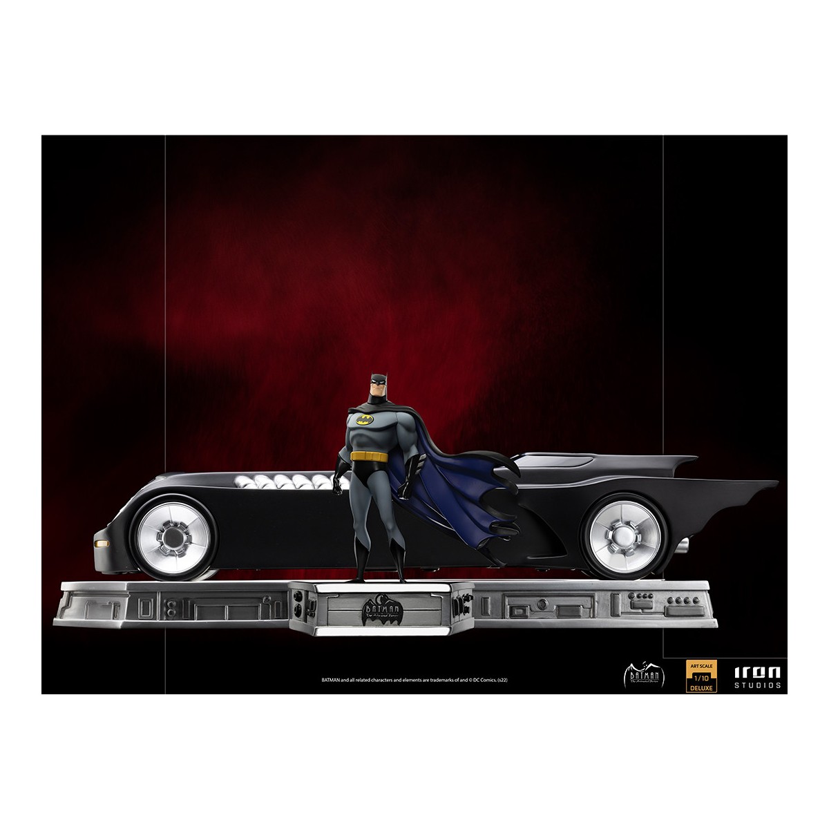 Iron Studios - Batman & Batmobile Deluxe - Batman The Animated Serie 1/10 DX Art Scale