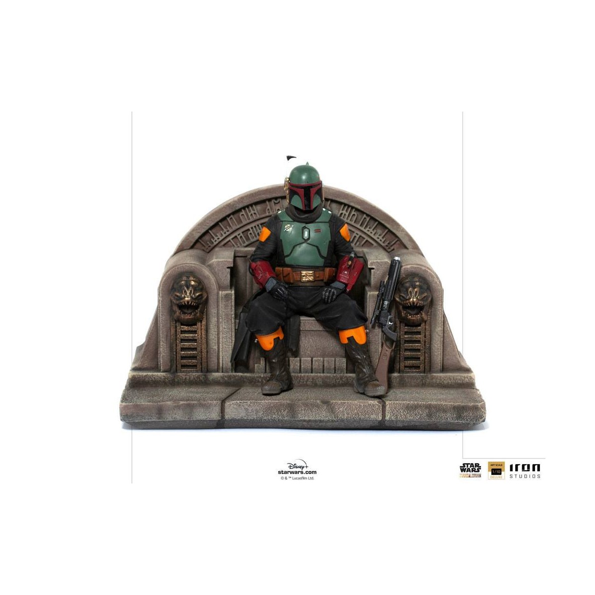 IRON STUDIOS - The Mandalorian - Deluxe Art Scale Boba Fett on Throne 1/10 - The Mandalorian
