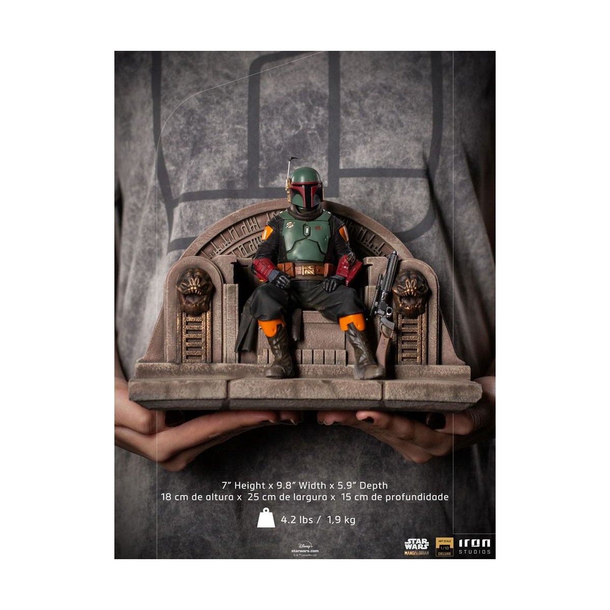 IRON STUDIOS - The Mandalorian - Deluxe Art Scale Boba Fett on Throne 1/10 - The Mandalorian
