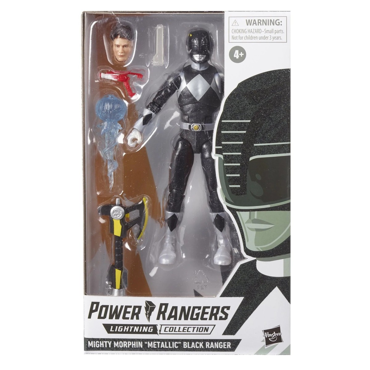 Hasbro - Collezione Fulmini - Ranger Nero Metallico - Mighty Morphin Power Rangers