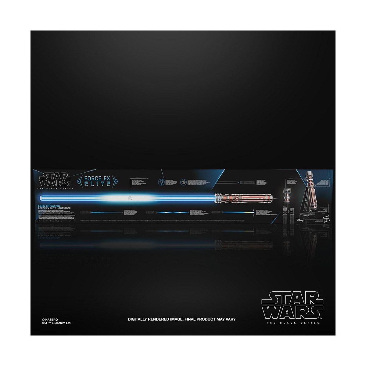 Hasbro - Spada laser Leia Organa Force Fx - Serie nera Replica Elite