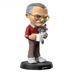 Iron Studios - Figura d'azione di Stan Lee con gatto brontolone - Mini Co.