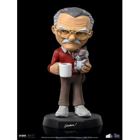 Iron Studios - Figura d'azione di Stan Lee con gatto brontolone - Mini Co.