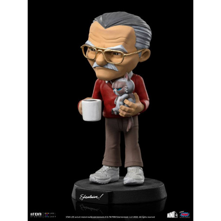 Iron Studios - Figura d'azione di Stan Lee con gatto brontolone - Mini Co.