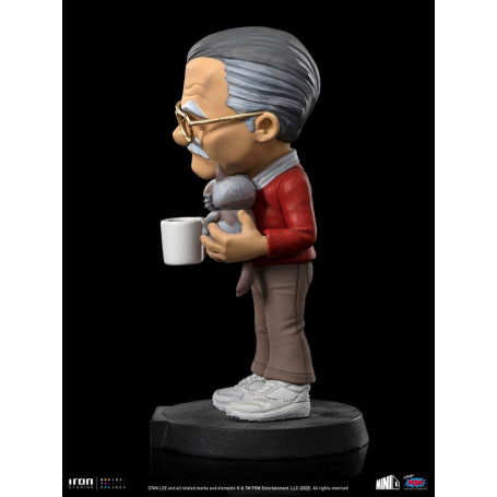 Iron Studios - Figura d'azione di Stan Lee con gatto brontolone - Mini Co.