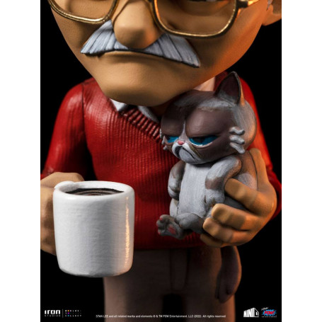 Iron Studios - Figura d'azione di Stan Lee con gatto brontolone - Mini Co.