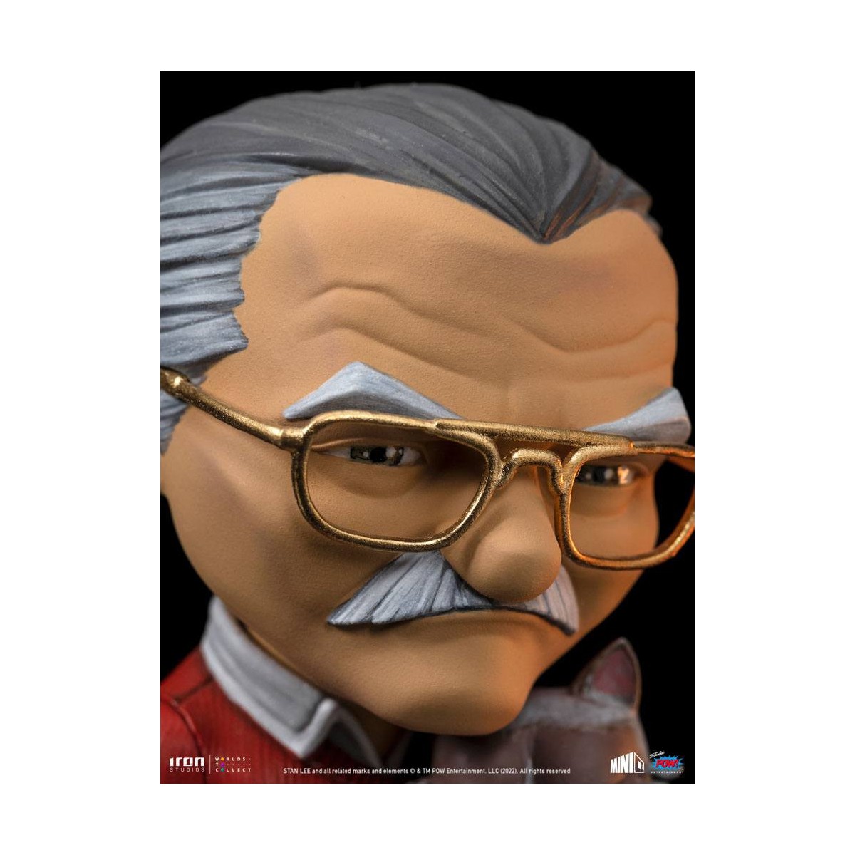 Iron Studios - Figura d'azione di Stan Lee con gatto brontolone - Mini Co.