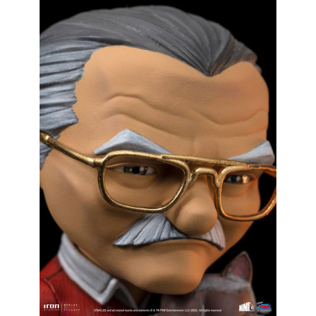 Iron Studios - Figura d'azione di Stan Lee con gatto brontolone - Mini Co.