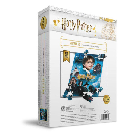 SD Toys - Puzzle HARRY POTTER effetto 3D - Poster Pietra Filosofale - 100 pz