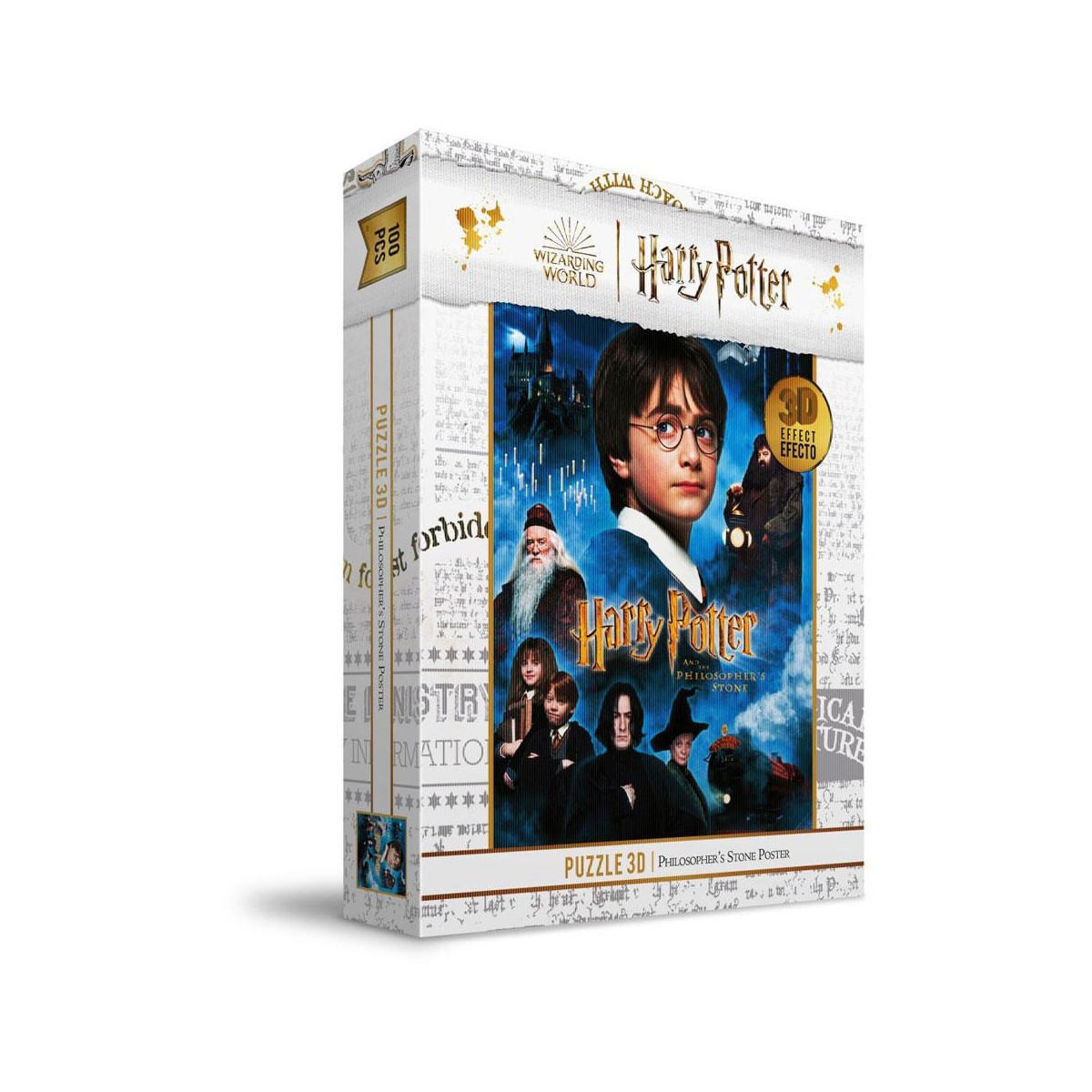 SD Toys - Puzzle HARRY POTTER effetto 3D - Poster Pietra Filosofale - 100 pz